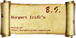 Burgert Iziás névjegykártya